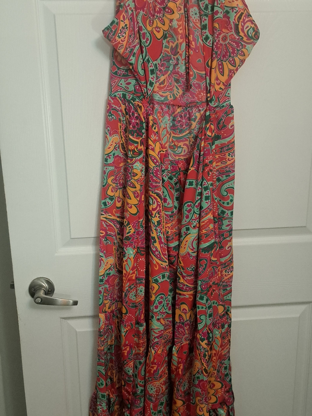 Brand New Boho Paisley Halter Maxi Dress Approx. XL Size 14 Lightweight New - Picture 8 of 13